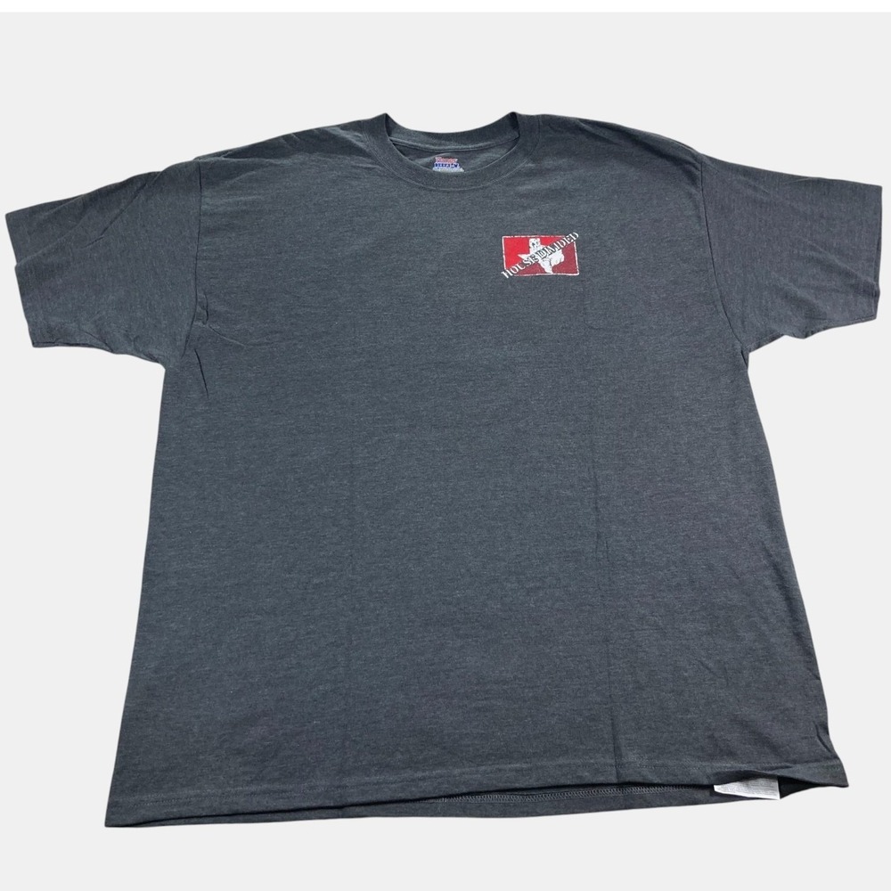 Hanes Texas Tech + Texas A&M T Shirt Mens 2XL Dark Gray "House Divided" Logo New